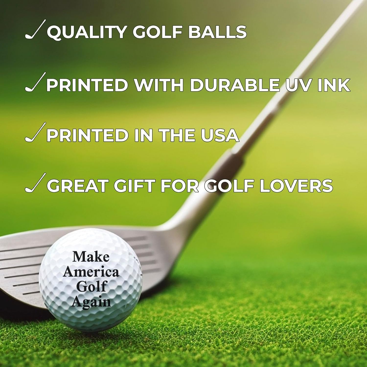 TeesAndTankYou Make America Golf Again Golf Ball - Novelty Gift for Men Golfers and Dad