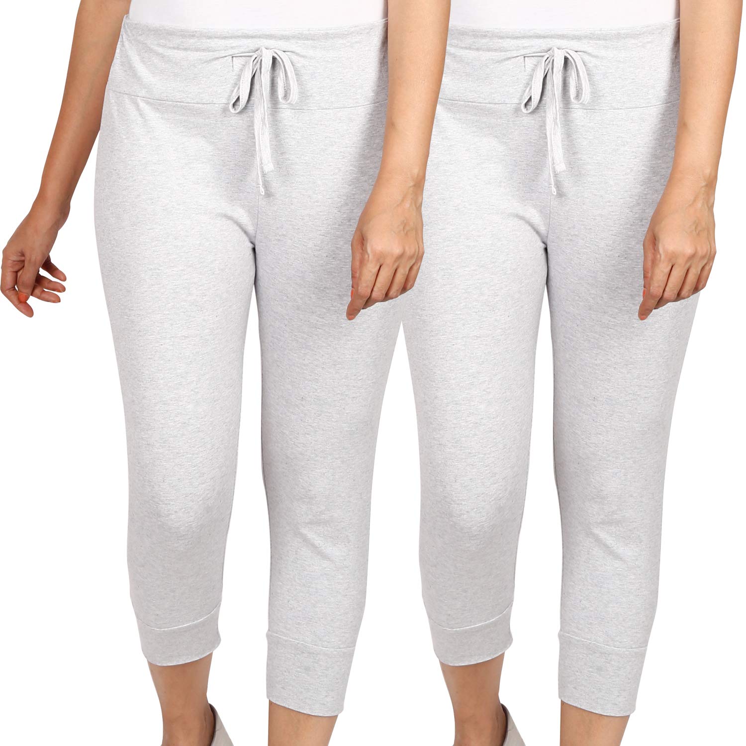 Capri Pants ~ Yoga Jogging Sports ~ Women's Cotton Spandex 4-Way Stretch Fabric ~ Active Fashion (Pack of 2)-image-36