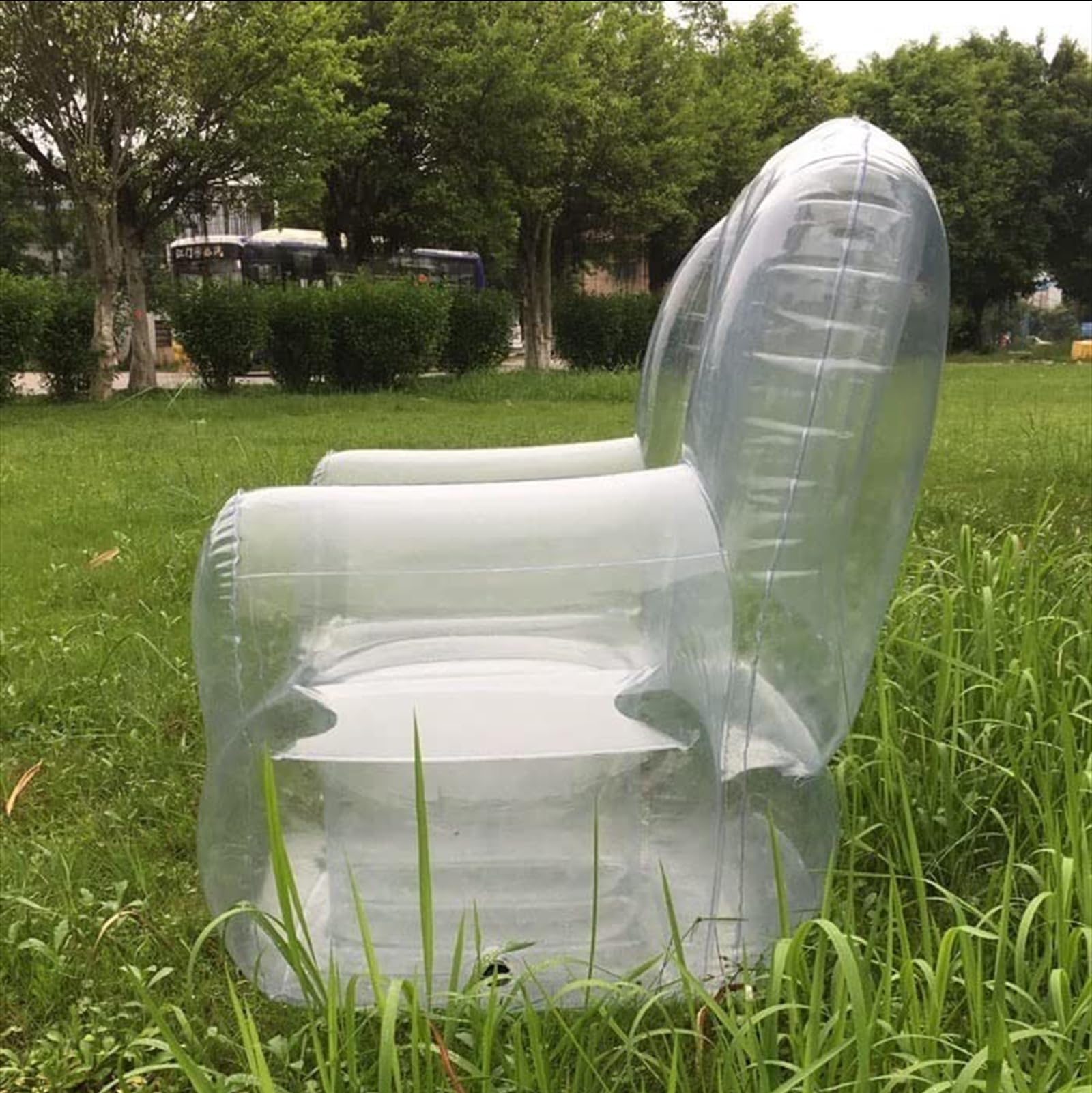 ZMIN Transparente aufblasbare Couch, Stuhl, Sofa, für Zwei Personen, durchsichtiger aufblasbarer Stuhl, aufblasbare Couch, Sitzsack, fauler Sofa-Stuhl, Camping-Möbel,A,102x102x70CM