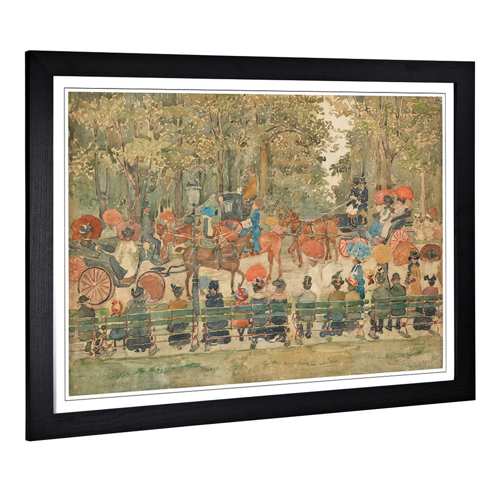 Big Box Art Framed Print of Maurice Pendergrast Central Park 2 Design | Wall Art Picture | Home Decor for Kitchen, Living Room, Bedroom, Hallway, Black, A2 / 24.5x18 Inch / 62x45cm
