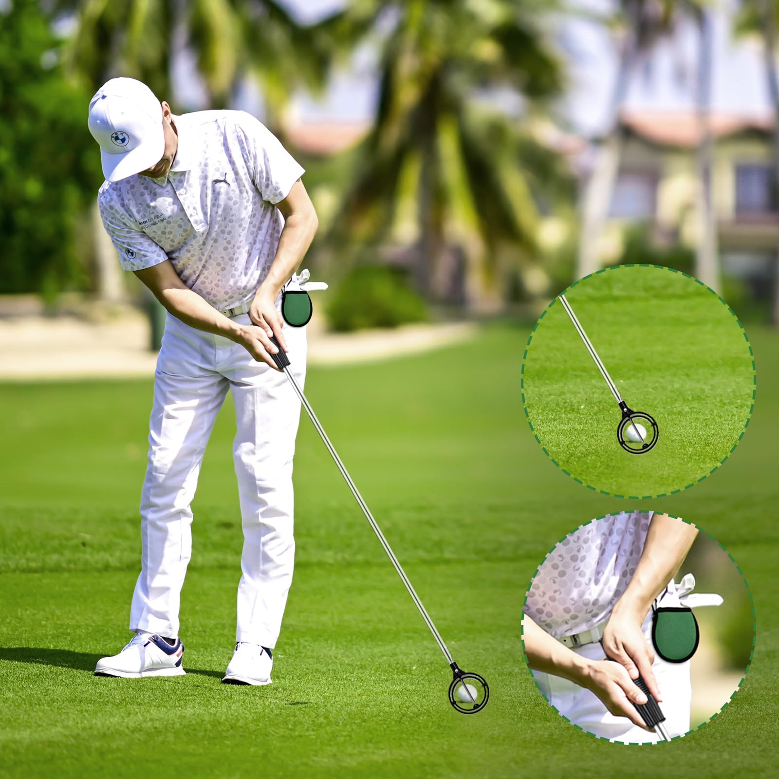 Golfball-Retriever Rostfreier Teleskop Ballsammler für Wasser Golfballpflücker Golfball-Zubehör für Wasser und Büsche Golf-Zubehör Geschenke für Golfer Geschenke für Männer