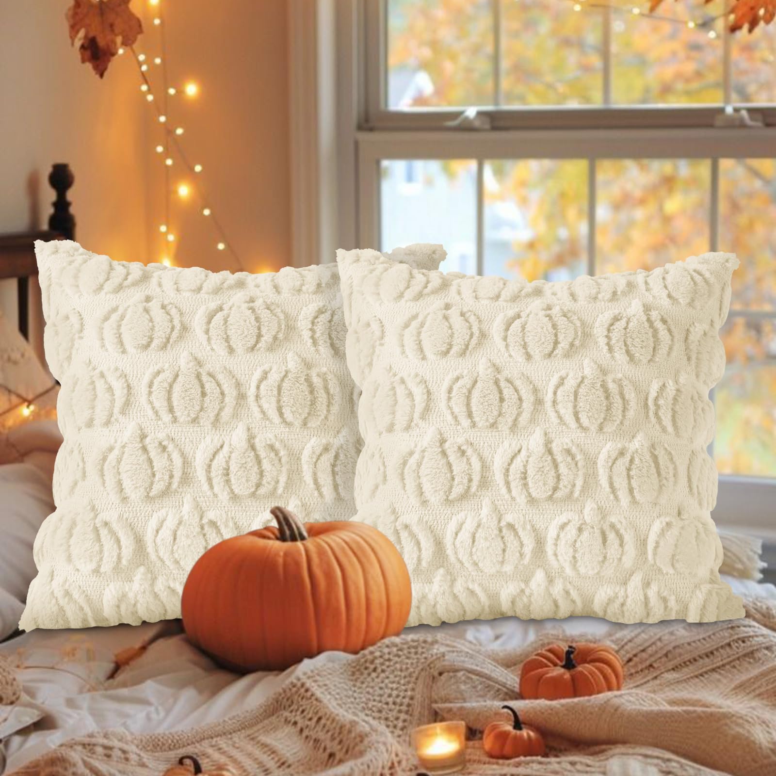 Benjia Fall 18x18 Throw Pillow Covers Set of 2 - Image 3