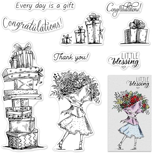 Sellos transparentes para el día de San Valentín para decoración de tarjetas y álbumes de recortes regalos de flores sellos de goma transparentes