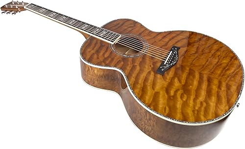 Miniatura 5 de TARIO Antiguo Cuerpo Jumbo Guitarra Acústica Acolchado Cuerpo Arce Cuello Natural