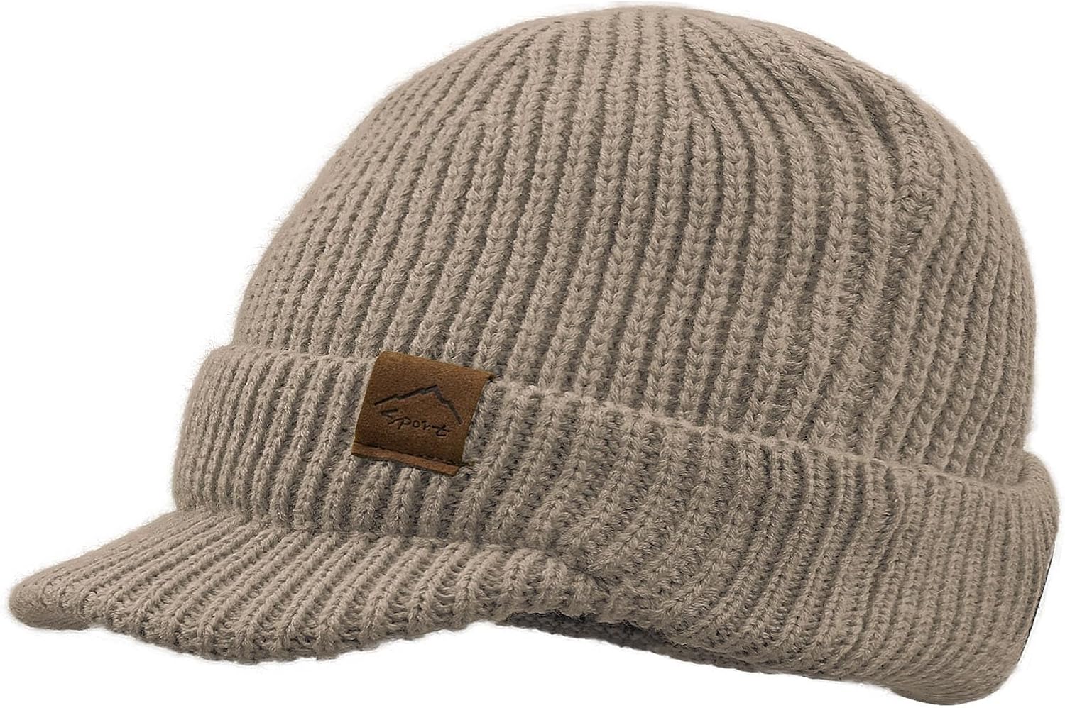 Clakllie Winter Visor Beanie Stretchy Cable Knitted Hats Stylish Skullcap Cold Weather Ski Snow Caps Cadet Newsboy Cap - Image 3