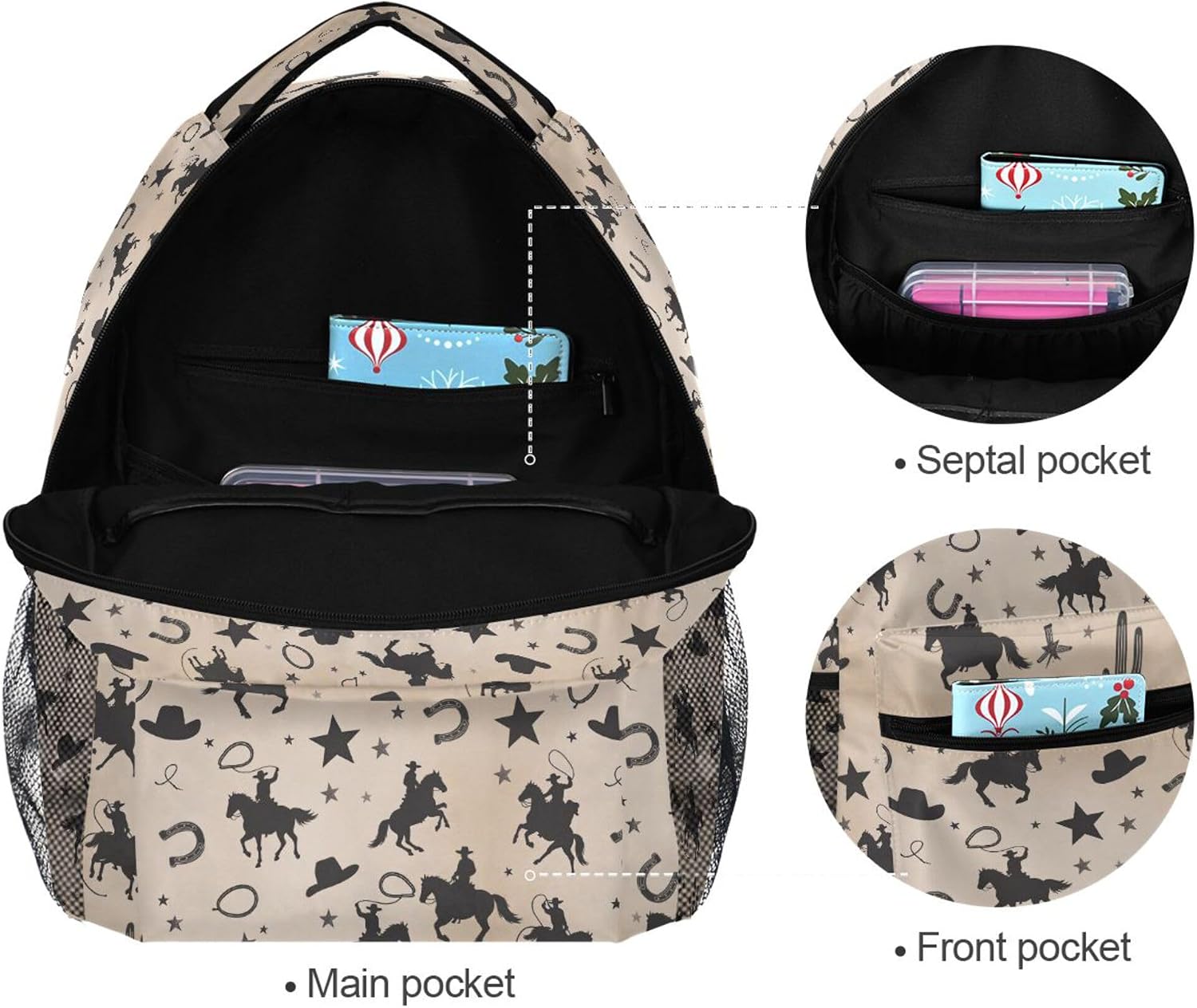 Wamika Cowboy Horse Kids Backpack Western