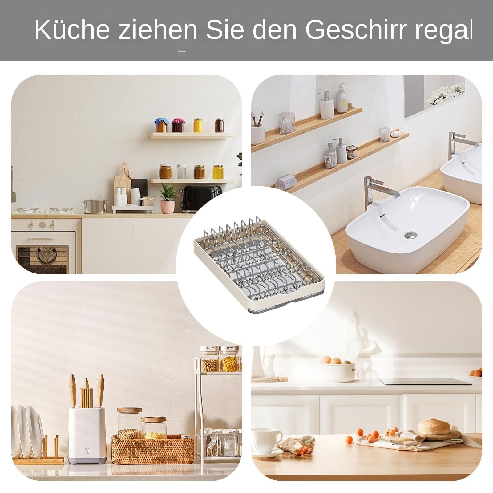 Cassetti estraibili per armadi – Organizzatore per armadi estraibile | asciuga con scolapiatti | Scaffale portaoggetti per cucina, bagno, soggiorno, dispensa