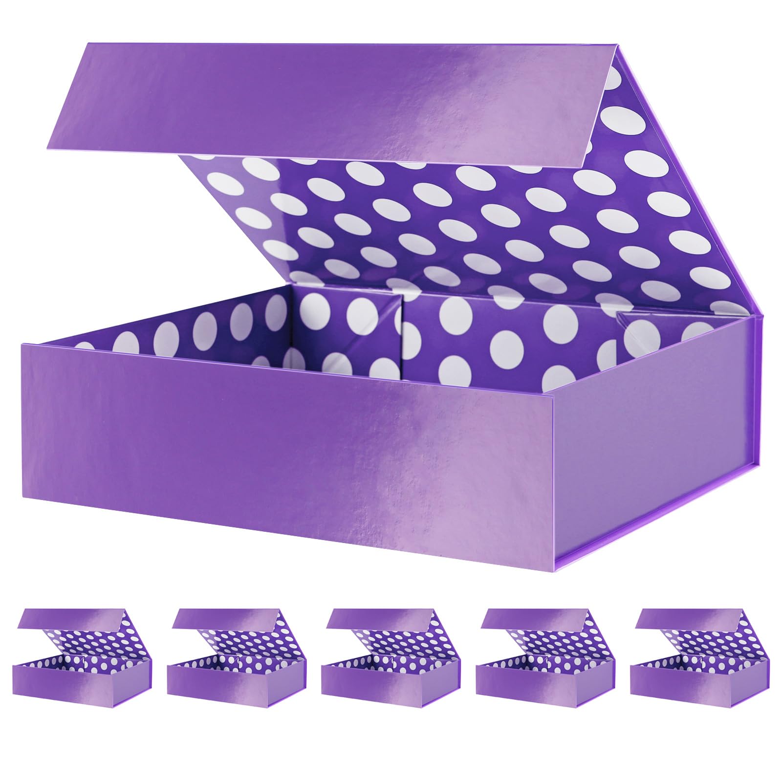 GREEN BEAN 6 Geschenkboxen 33 x 24 x 8,6 cm, violette Geschenkboxen für Kleidung