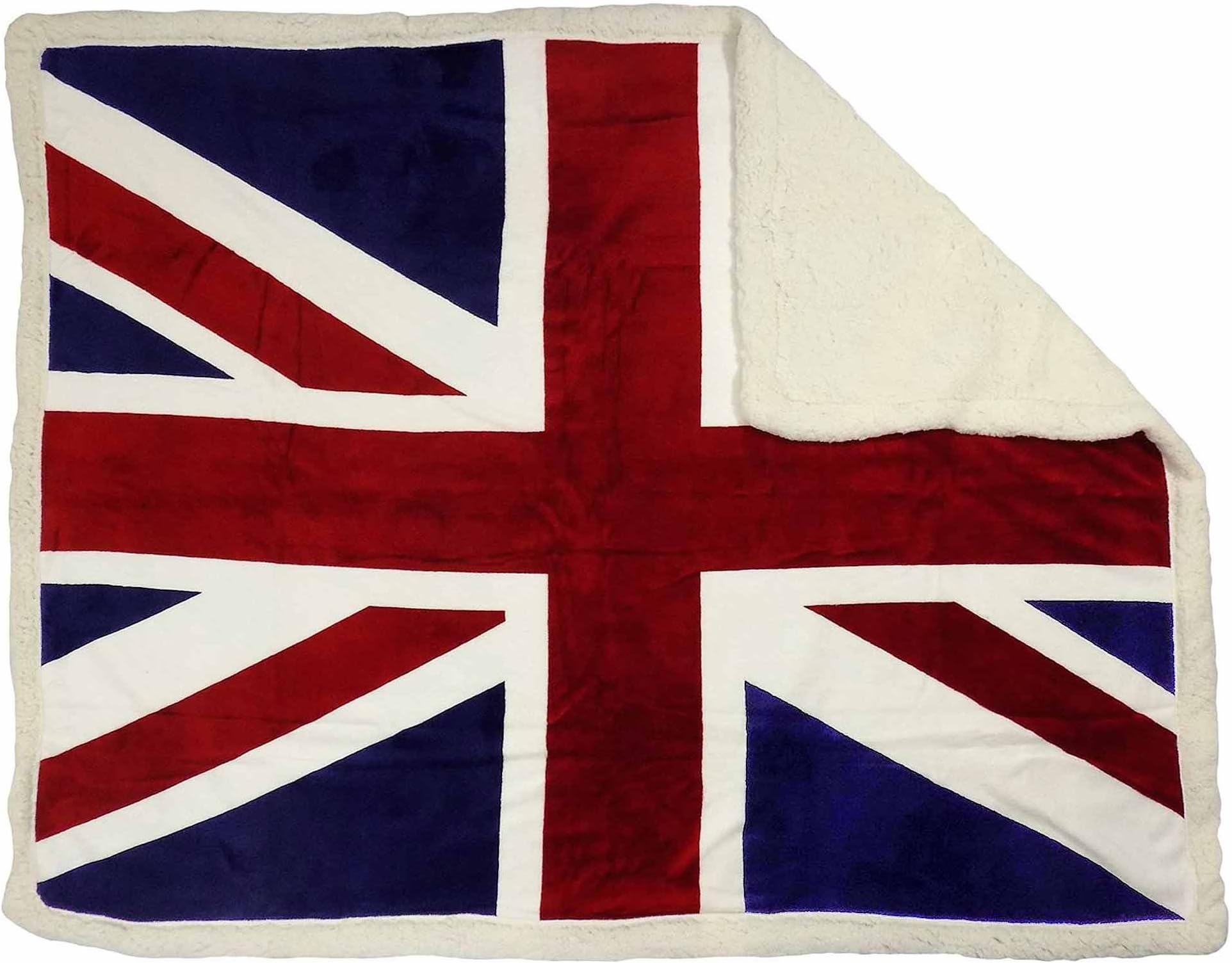Luxury Giant UK Union Jack Fleece Sherpa Blanket - Winter Blanket 130cm x 160cm