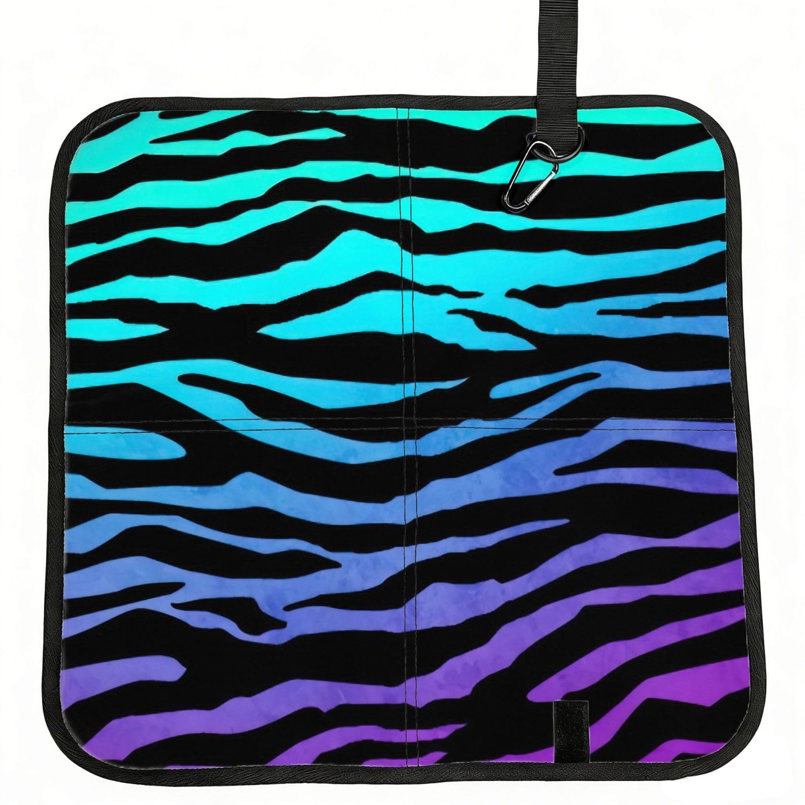 AYYQWE Purple Blue Green Camouflage Zebra Stripes Print Foldable Seat Cushion Portable Chair Pad Office Commuting Picnic Camping Outdoor