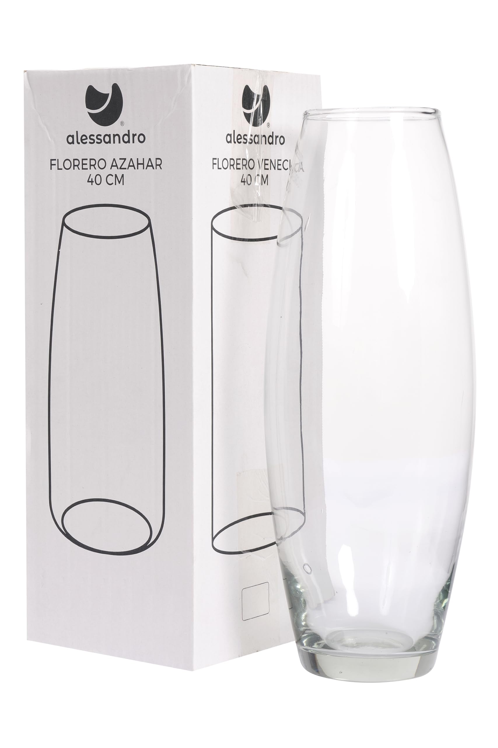 GIOCOKIDS, Florero Cristal Azahar 40 cm para Decoración – Jarrón Cristal Decorativo Moderno, Ideal como Centro de Mesa o Jarrón de Suelo para Salón