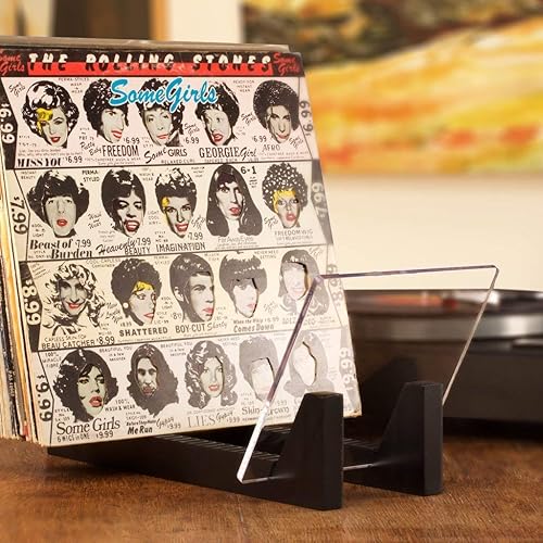 Miniatura 11 de Estante para guardar discos de vinilo Kaiu Vinyl Record Storage, soporte de madera maciza con acrilico transparente, diseño de primera calidad