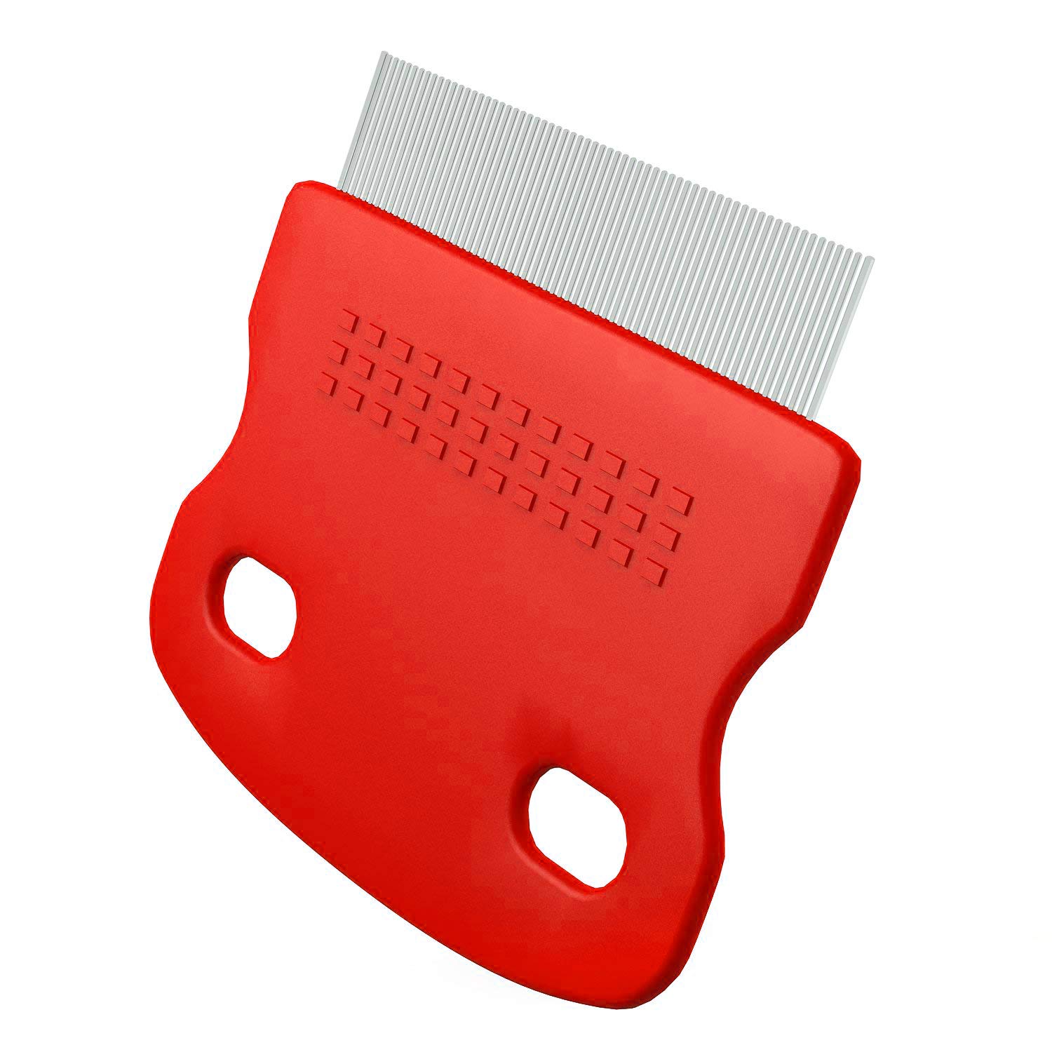 Frackson Red Lice Comb Nit Hair Rid Headlice Superdensity Plastic Metal Teeth Remove Nits Brush (1 pc)