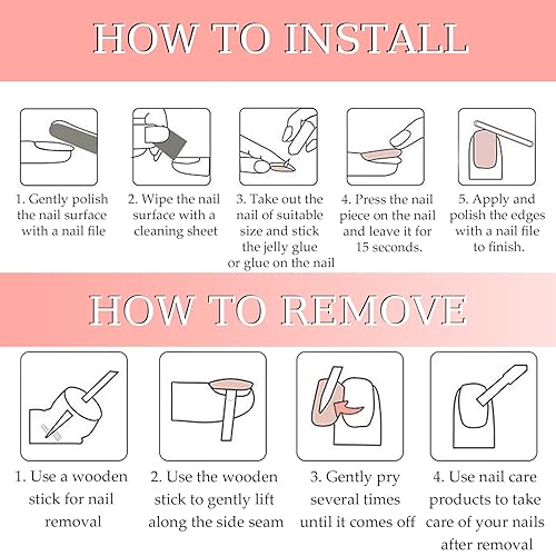Miniatura 6 de 24 uñas postizas cuadradas medianas de cobertura completa, uñas postizas de color rosa, uñas acrílicas artificiales con purpurina, uñas adhesivas