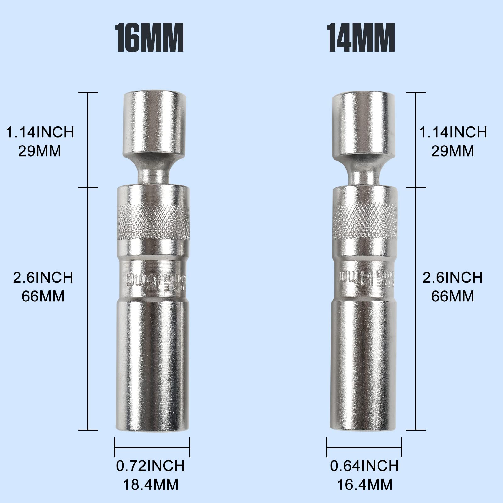 Douille à Bougie 16mm PLAYOCCAR Magnétique - 3/8" Pivotante 360° Pour BMW, Peugeot, Toyota Et Plus | Outil Mécanique