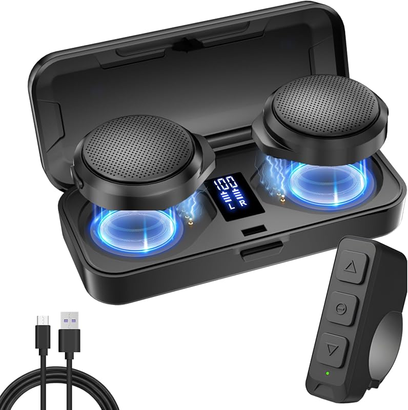 OBEST Bluetooth 5.3 Motoros Sisak Headset Vezetékmentes Fülhallgató Töltődobozzal
