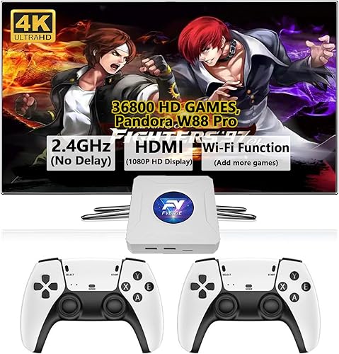 Fvbade [36800 en 1] W88 PRO Pandora Arcade Box Consola de juegos Mini Arcade Box Retro Gaming Console Plug and Play, 0.08 oz Controladores