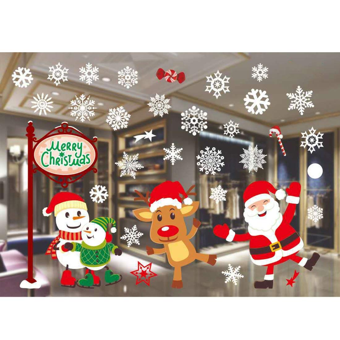 Stickers muraux Noël amovibles 55 x 38 cm pour partager la magie des fêtes