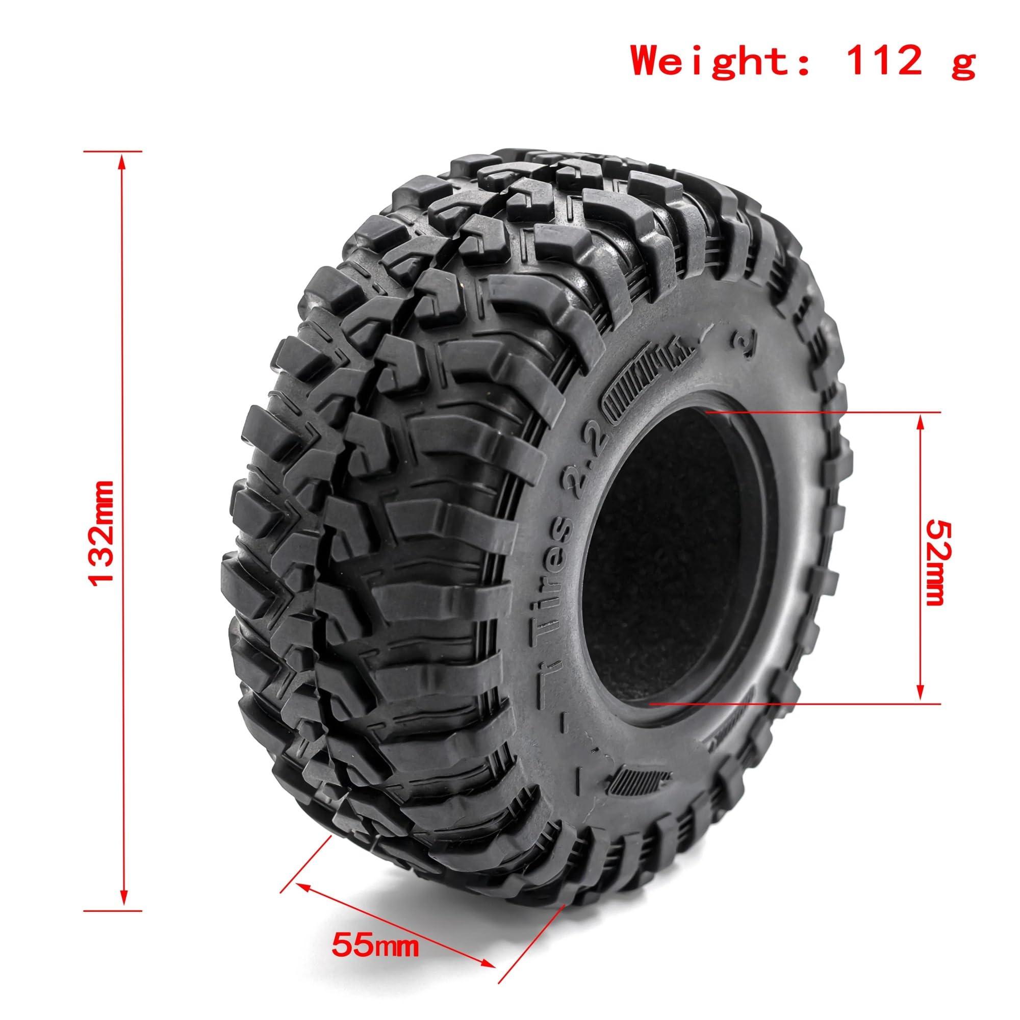 Per TRX4 Per SCX10 90046 90047 90048 RR10 130MM Universale 2. Pollici Fuoristrada Battistrada In Gomma 1/10 Arrampicata Veicolo Kit Pneumatici Parti RC Pezzi Ricambio Auto Rc