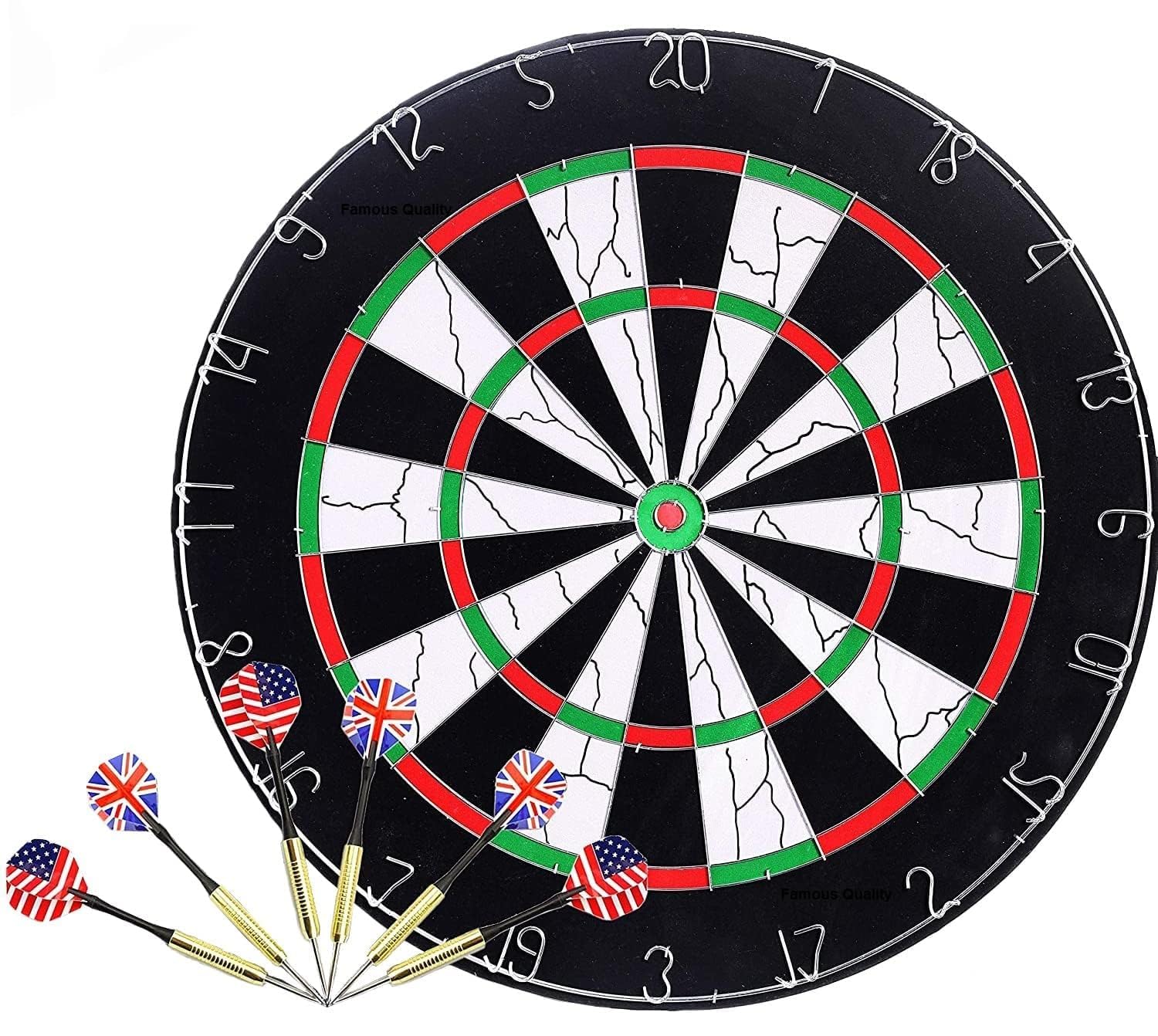 Famous Quality Special Metal Wiring tip 18'' Double Faced Flock Printing Thickening Family Game Dart Board with 6 Needle - (18 x 18'' inch)- Multi Color, Pack of 1 Set