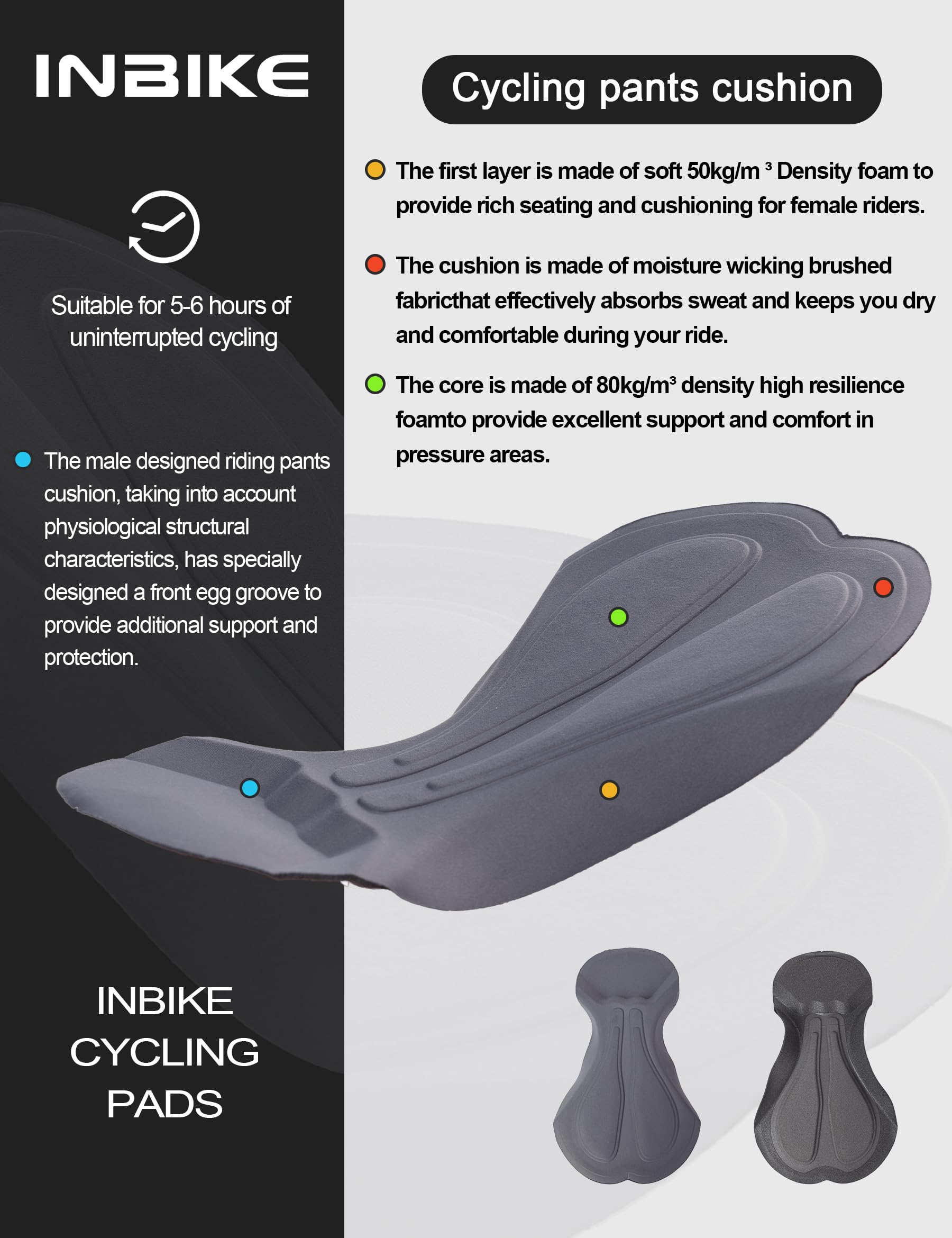 INBIKE Culotes de Ciclismo para Hombre Largo Termicos Pantalones Bicicleta Montaña MTB Inveirno Elásticos Thermal