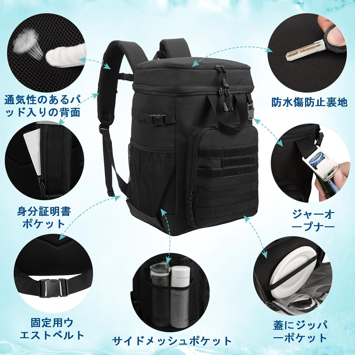 HP hope 30L 28/32 Cans 保冷リュック 大容量 クーラーボックス 保冷リュック 保温 釣り キャンプ クーラーボックス クーラーバッグ 保温 保冷 軽量 防水 極厚断熱材 手提げと肩掛け両用 アウトドア キャンプ ピクニック 通勤 買い物