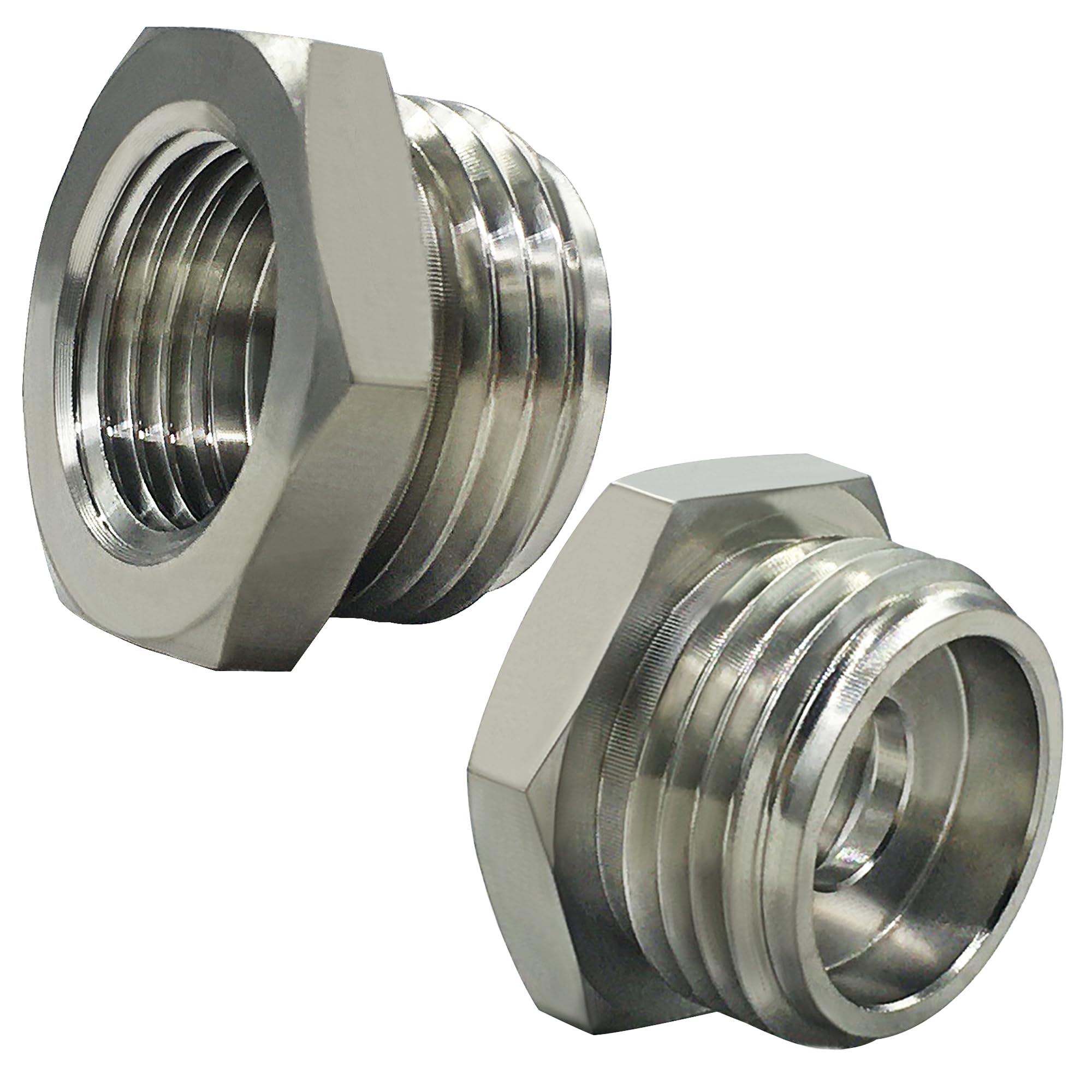 Beduan Garden Hose Adapter 3/4" GHT Male x 1/2" G Female Connector GHT to BSP Adapter Stainless Steel Garden Hose to Pipe Fittings Connector(Pack of 2)
