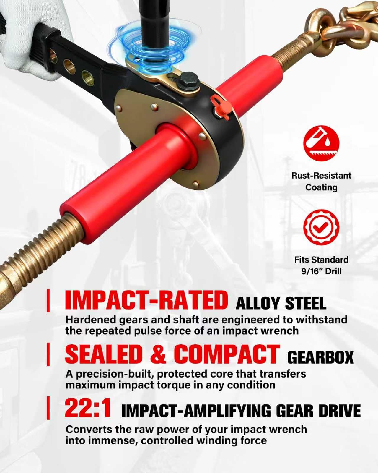 Impact Wrench Load Binders - 5400 lbs WLL -3