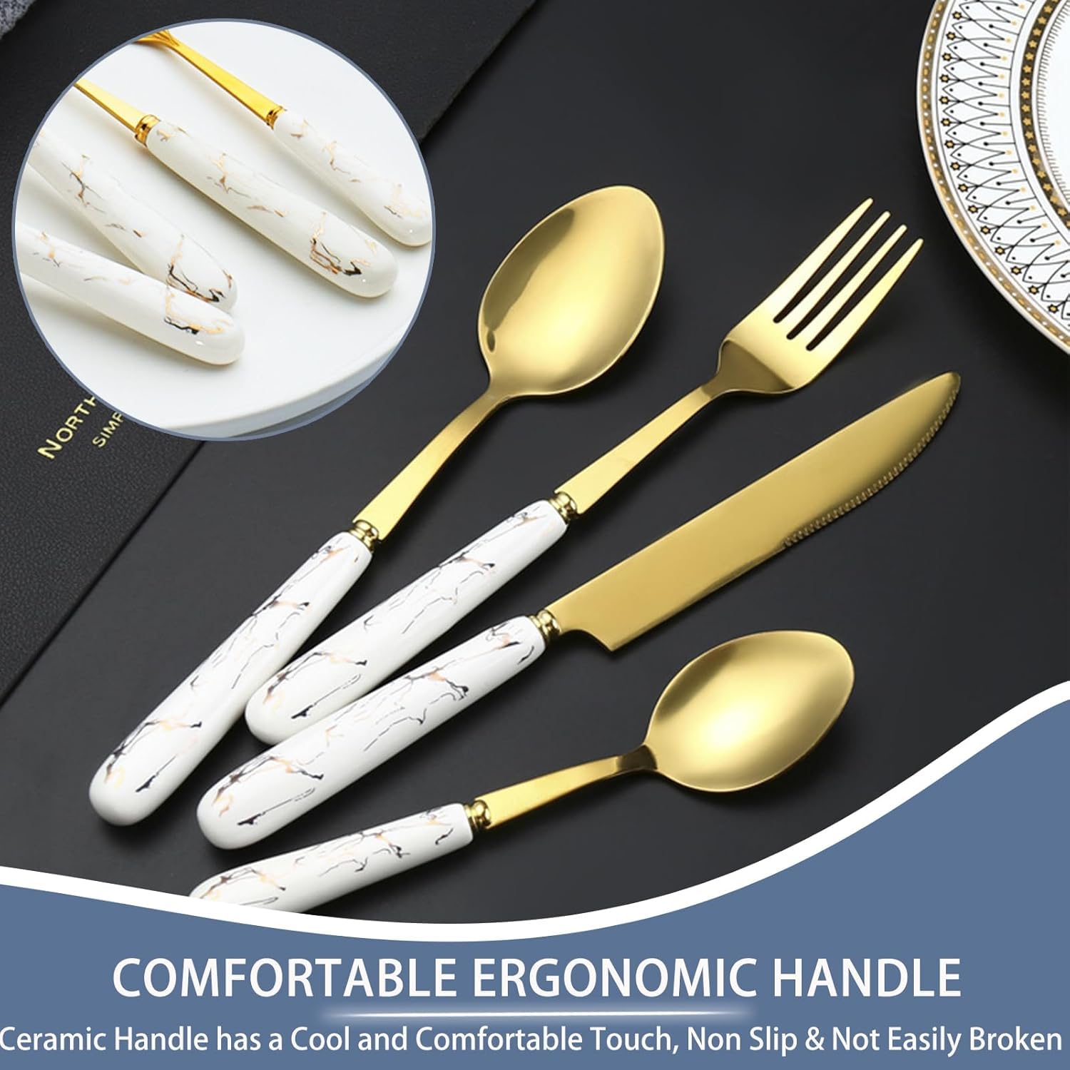 Artek Stainless Steel Cutlery Set - 24 Piece with Stand -8 Artek Stainless Steel Cutlery Set - 24 Piece with Stand -8
