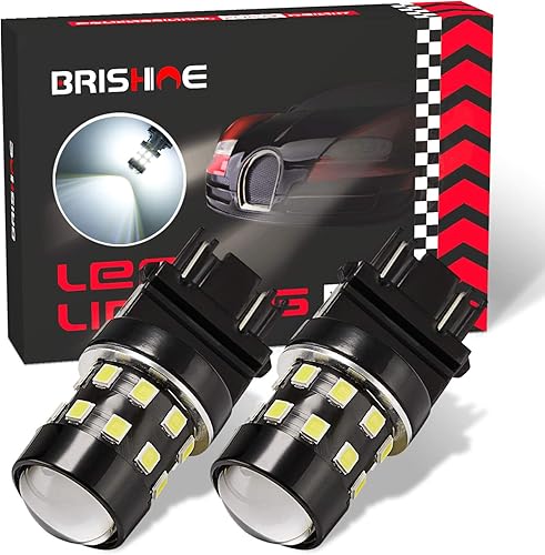 Miniatura 6 de BRISHINE Bombillas LED superbrillantes 3157 3156 3057 3056 4057 4157 3157K T25 3457 rojo brillante 9-30 V sin polaridad 24-SMD chipsets LED con
