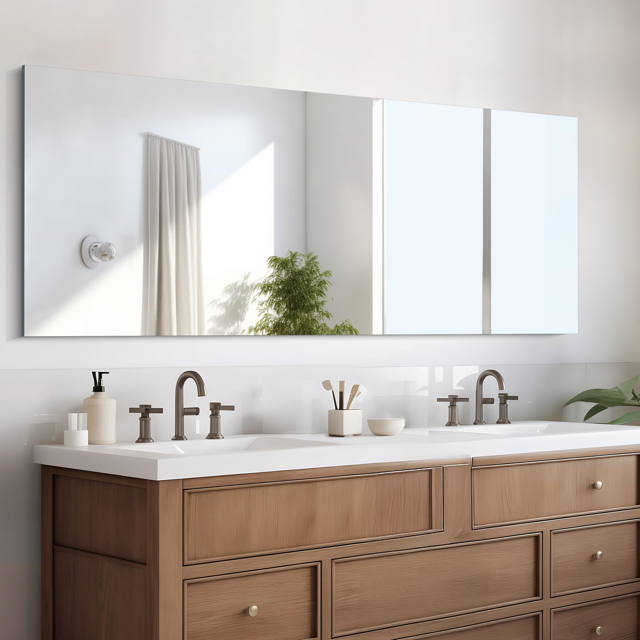 Photo 1 of ** SIMILAR IMAGE**CILIBER Frameless Mirror, 24x60 Mirrors for Wall, Large Bathroom Mirror for Over Sink, Rectangle Frameless Vanity Mirror with Polished Edge, 3mm Tempered Glass, Hangs Horizontally or Vertically
