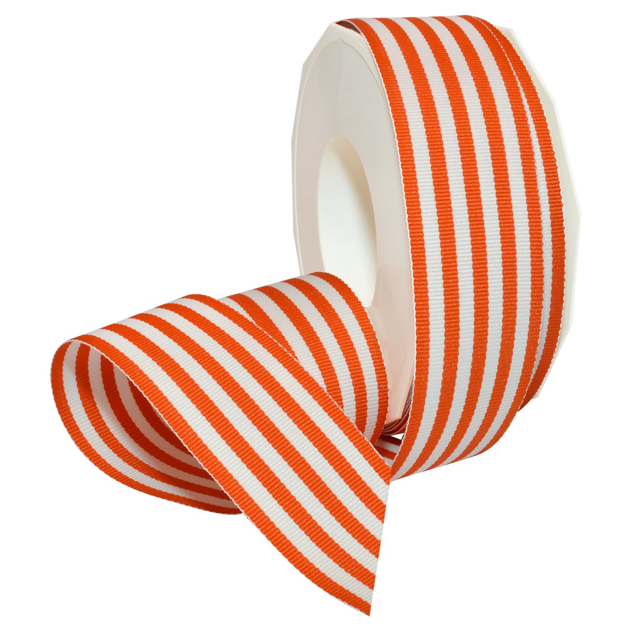Morex Ribbon Polyester Grosgrain Striped Decorative Ribbon, 20 Yard, Orange, 1-1/2 in