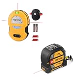 Multi Surface Laser Level LED Light Vial, 30Ft Horizontal and Vertical Line Laser & PREXISO 2-in-1 Digital 135Ft Rechargeable Laser Tape Measure