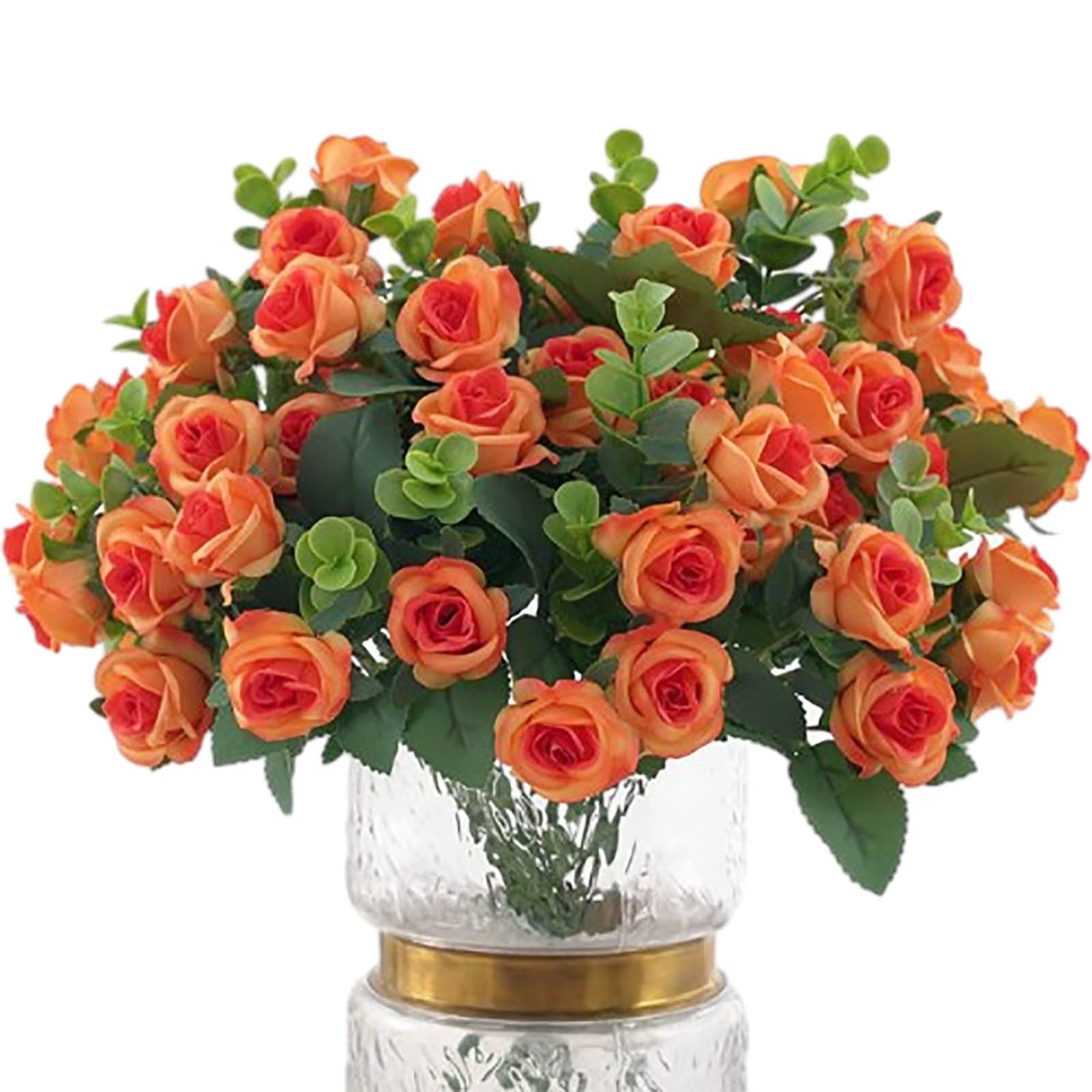 Wennala Lot De 8 Fleurs D'eucalyptus Artificielles - Orange