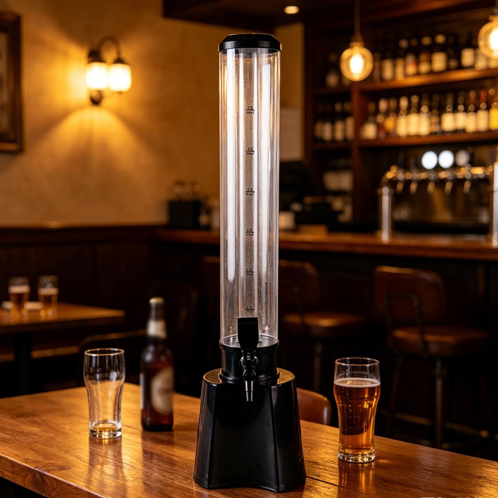 Gralara Dispensador de Cerveza Torre Dispensador de Bebidas Licor Cóctel Jugo con Grifo de PP Capacidad Amplia Adecuado para Fiestas en Restaurantes, tal como se describe, 3l