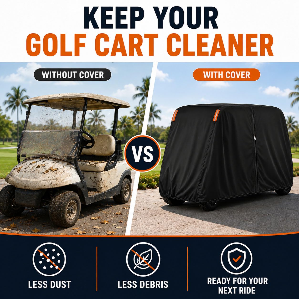 Funda Carrito de Golf para Yamaha Adventurer Sport 2 Passenger 2008-18
