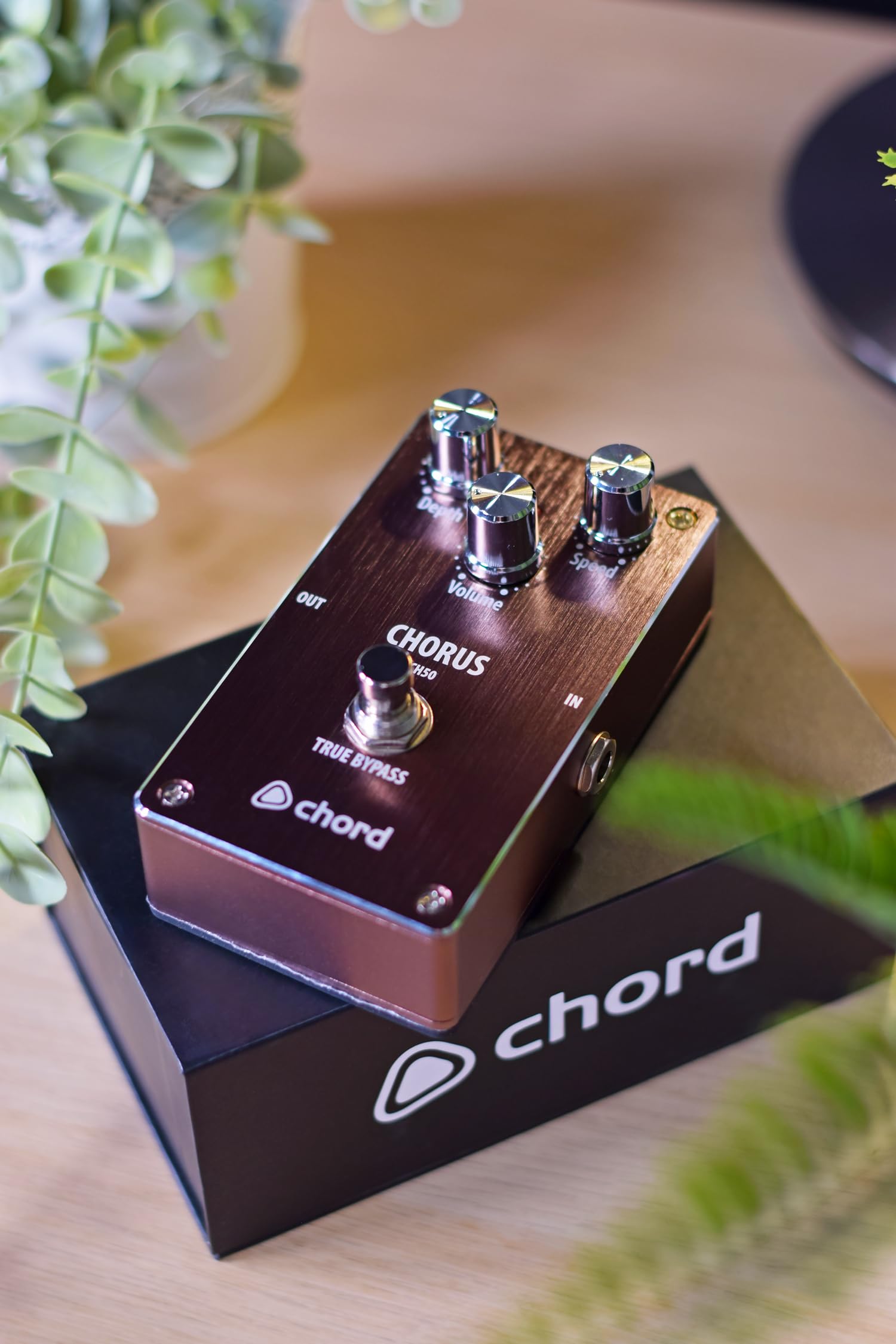 Pedale Chorus Chord CH-50 per Chitarra con Controlli Depth Speed Volume, Effetto Chorus Analogico Compatto 9V