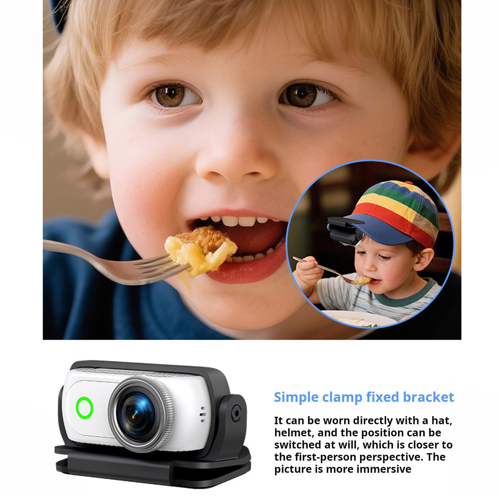 Appareil photo miniature compact 4K anti-vibrations avec mémoire de 32 Go, idéal pour les amateurs de sports de plein air, le ski, le cyclisme