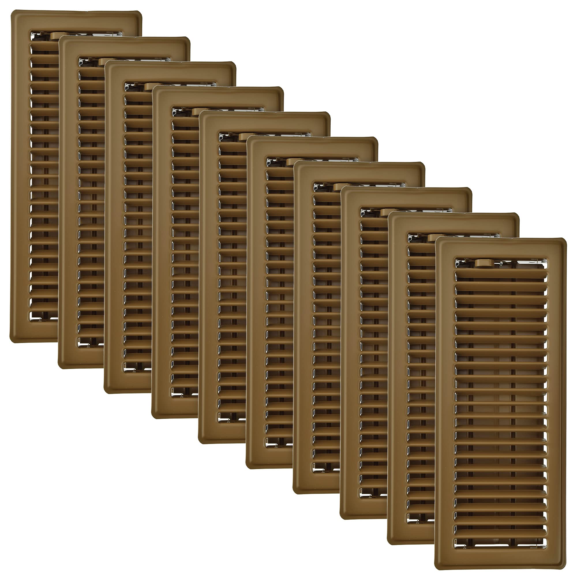 Registre de sol à persiennes marron Imperial RG0257 10x30 cm lot de 10