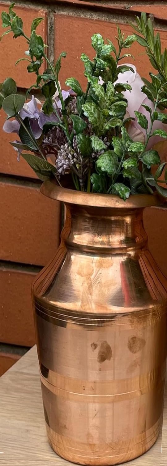 Himalayan Craft Pure Copper Water Pot Lota for Pooja Hindu Prayer - 7 IN Kalash Arti Pot - Traditional Water Decorative Display Ghada - Carved Handmade in Nepal