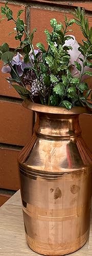 Miniatura 5 de Himalayan Craft Olla de agua de cobre puro Lota para oración hindú Pooja - Maceta Kalash Arti de 7 pulgadas - Pantalla decorativa de agua