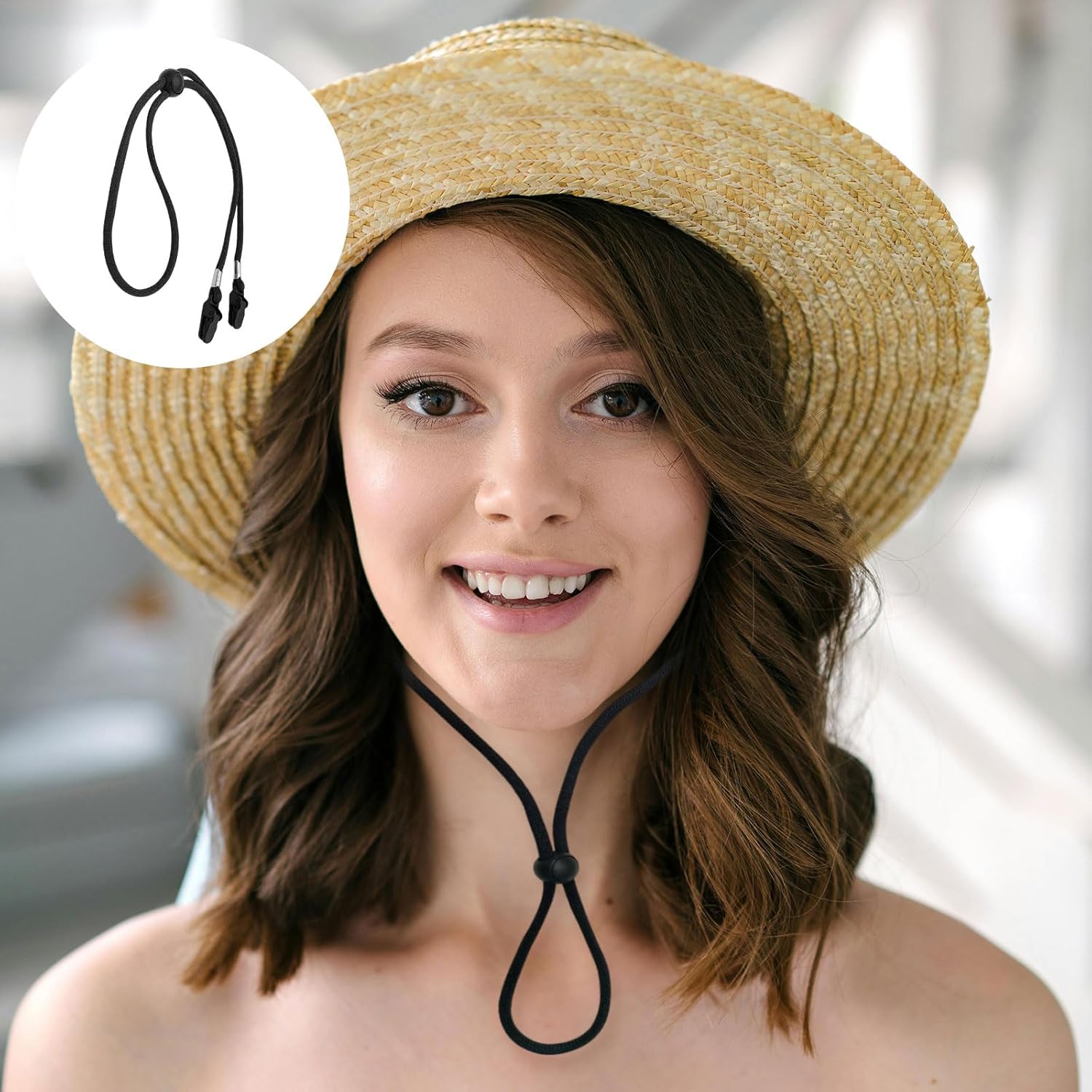 Fermo Per Cappello Con Cordino - 5 Pezzi | Anti-Vento Per Sport E Barca | Regolabile