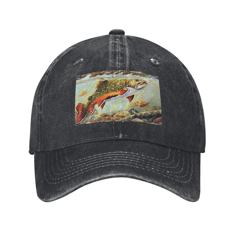 YzgWjBhd Mens Womens Baseball Caps, Funny Brook Trout Fly