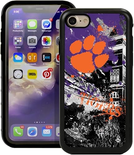 Miniatura 52 de Guard Dog NCAA - Funda híbrida para iPhone 7/8/SE Paulson Designs, color negro Marea carmesí de Alabama