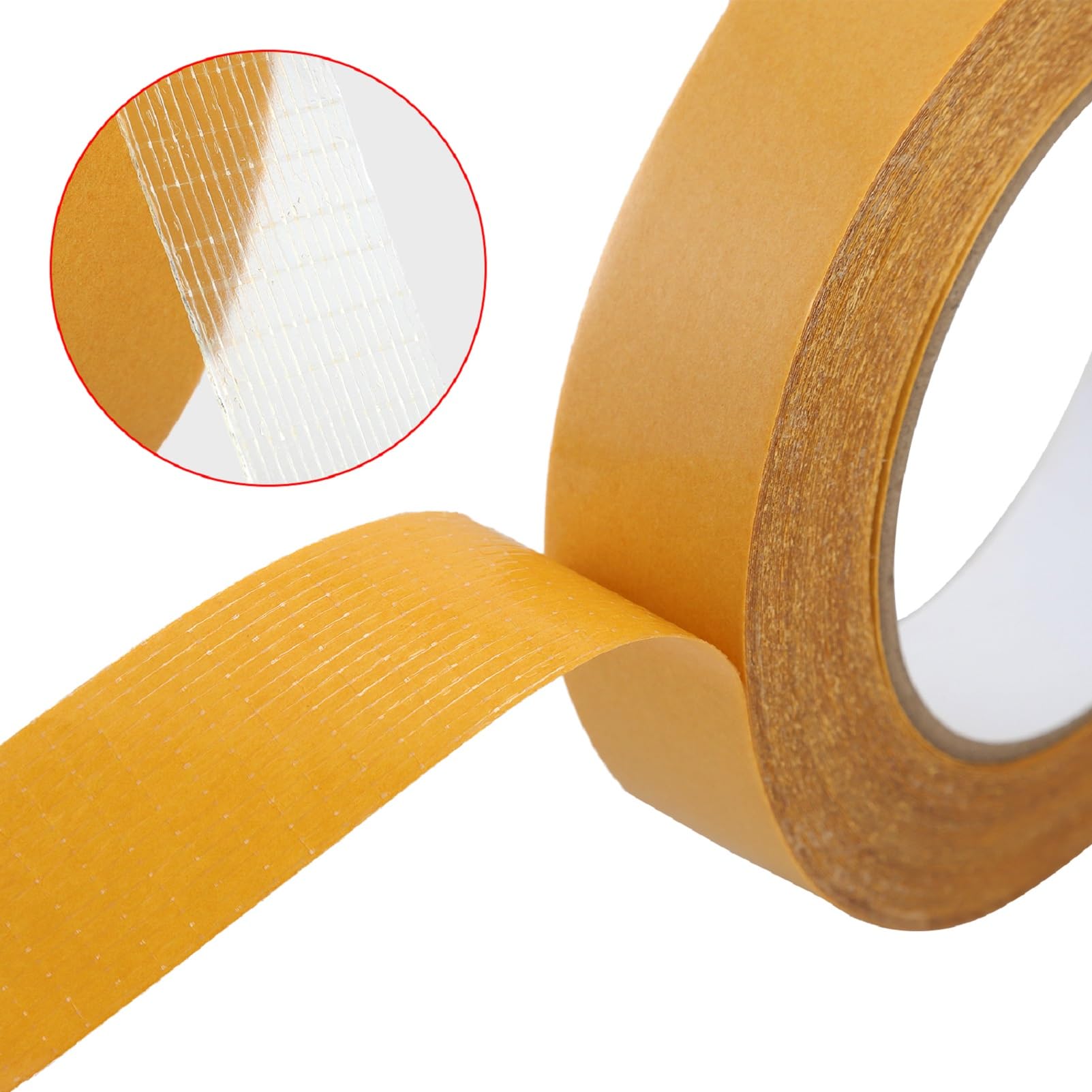 Double Sided Heavy Duty Mounting Tape 2x33 FT - Strong Fiberglass Mesh Adhesive For Carpets & Walls