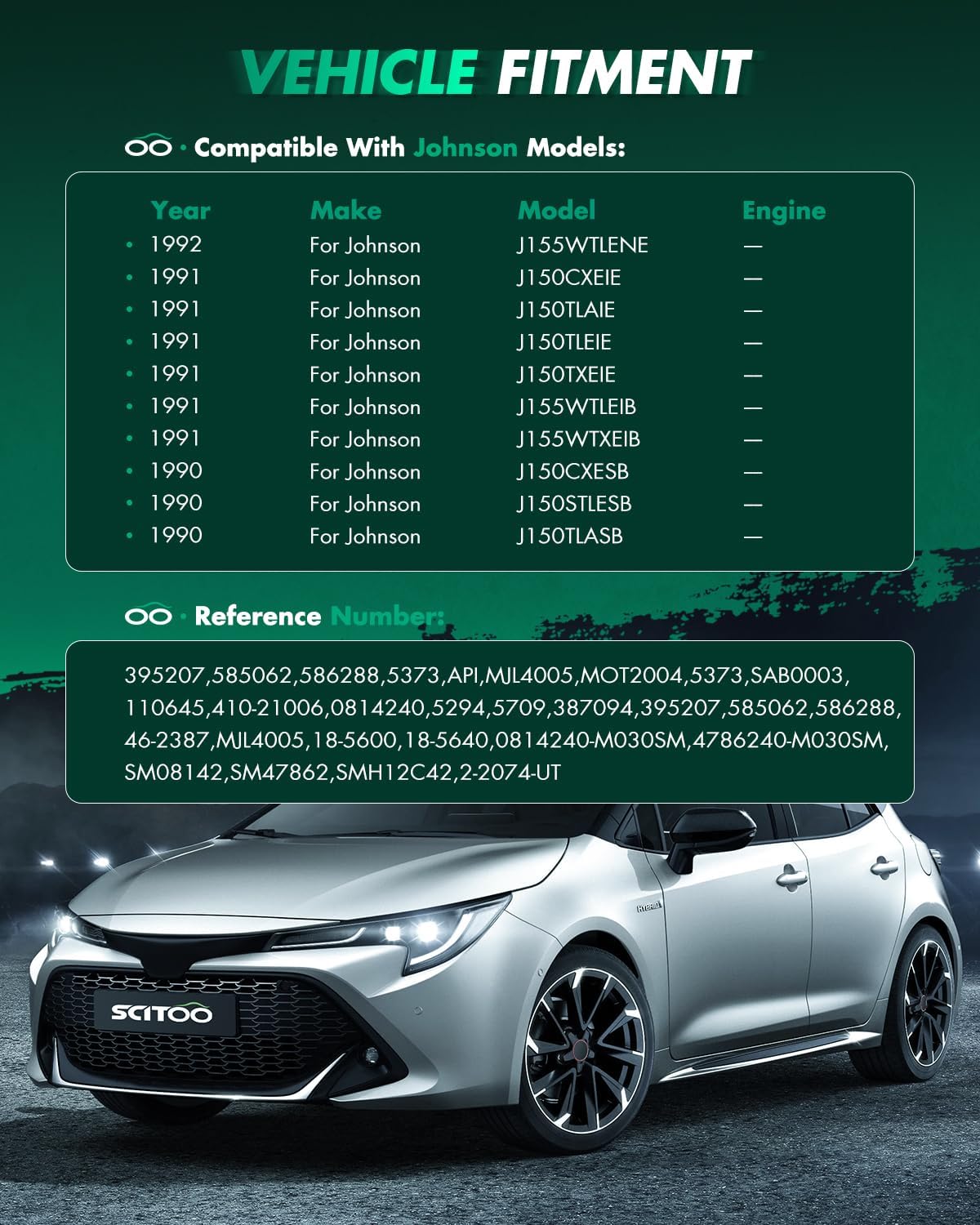 SCITOO Starters New Compatible for Evinrude E175TRX E175TX E185TL E185TX E200 E200STL E200TRL for Johnson 155WTXM 155WTXZ 175 175STL 175TL 175TRL 175TRX 175TX 175TXL 185TL 200 200STL 5709N MOT2004