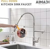 Vista 58 de AIMADI Matte Black Kitchen Faucet,Black and Gold Kitchen Faucet with Pull Down Sprayer Commercial Single Handle Spring Sink Faucets Suitable for