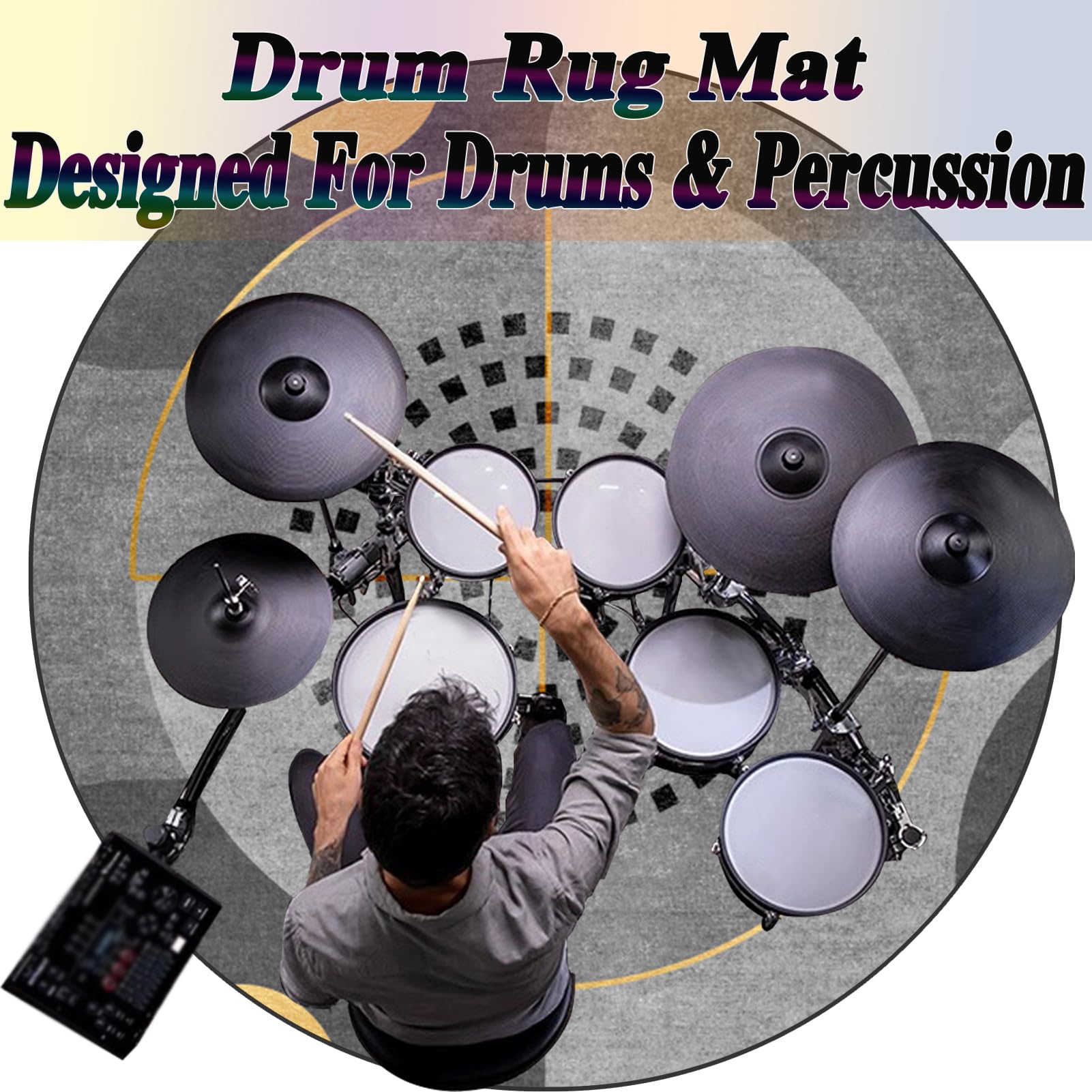 Battery Rug Bęben Elektroniczny Dywan Bateria 150 cm Maty Akustyczne Dywaniki Okrągłe Drum Dywan Bęben Maty Wodne na Instrumenty Muzyczne Antywibracyjne