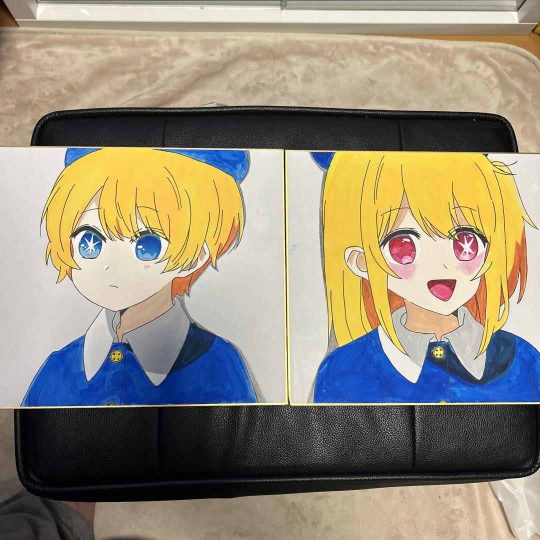 Amazon.co.jp: 推しの子 色紙 イラスト 星野アクア ルビー : 文房具