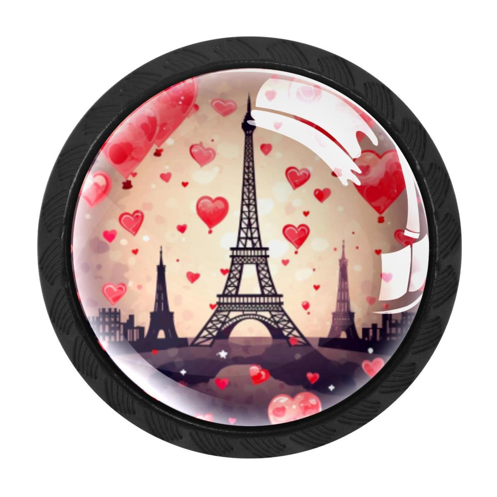 Chenzzzz Multicolored 03 4 Pieces Eiffel Tower Valentine's Day Kitchen Cabinet Knobs Drawer Knobs Dresser Knobs Black Knobs Drawer Pulls Dresser Drawer Handles Knobs For Dresser Drawers